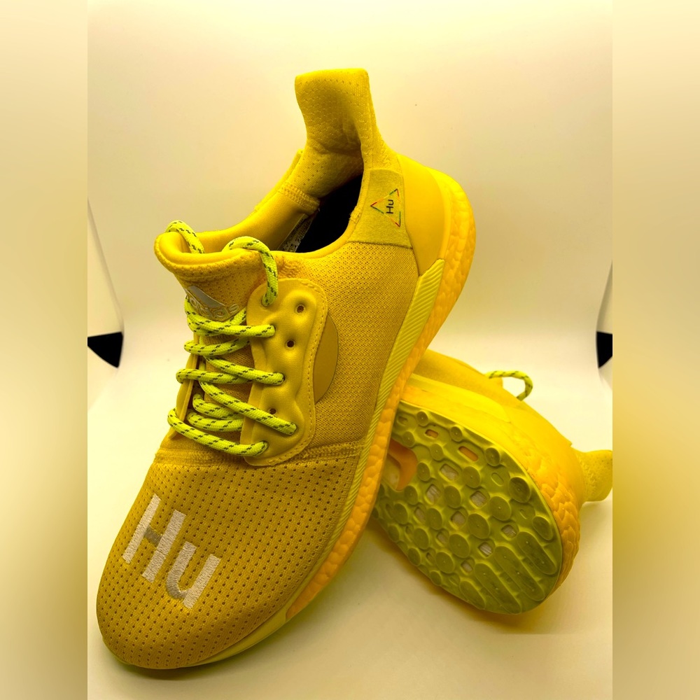 2019 Mens Adidas Pharrell x Solar Hu Glide 'Bright Yellow' Size 8